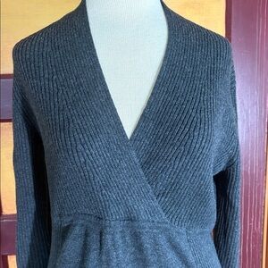 Athleta Charcoal Long Sleeve Wool Dress